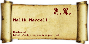 Malik Marcell névjegykártya
